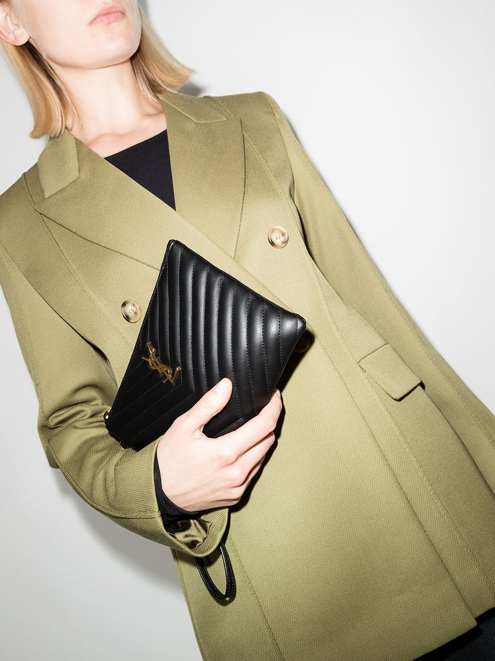 SAINT LAURENT Mini Quilted Clutch with Monogram