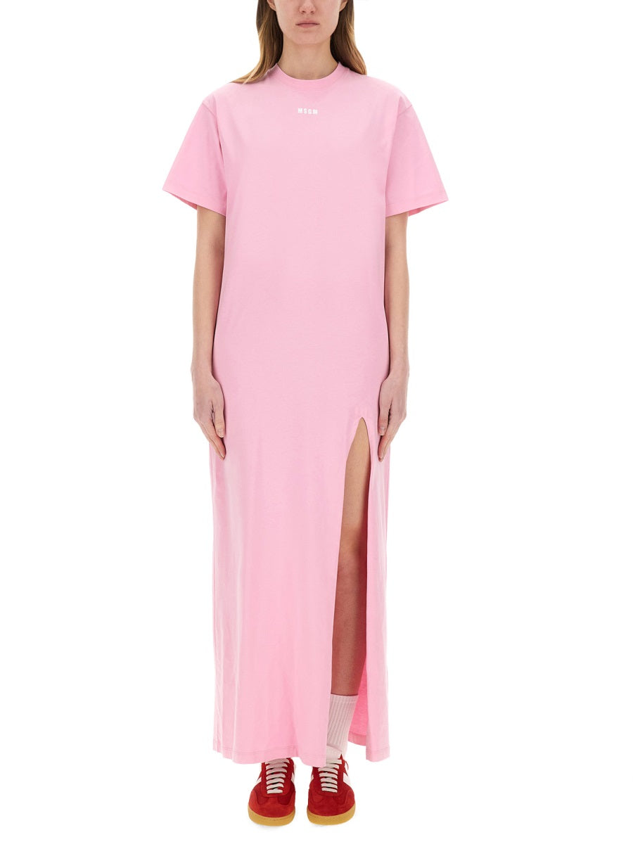 MSGM Women's Long Dress with Slit - Regular Fit, Size S