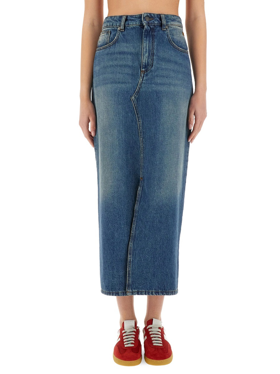 MSGM Long Denim Skirt (Size 38 IT)