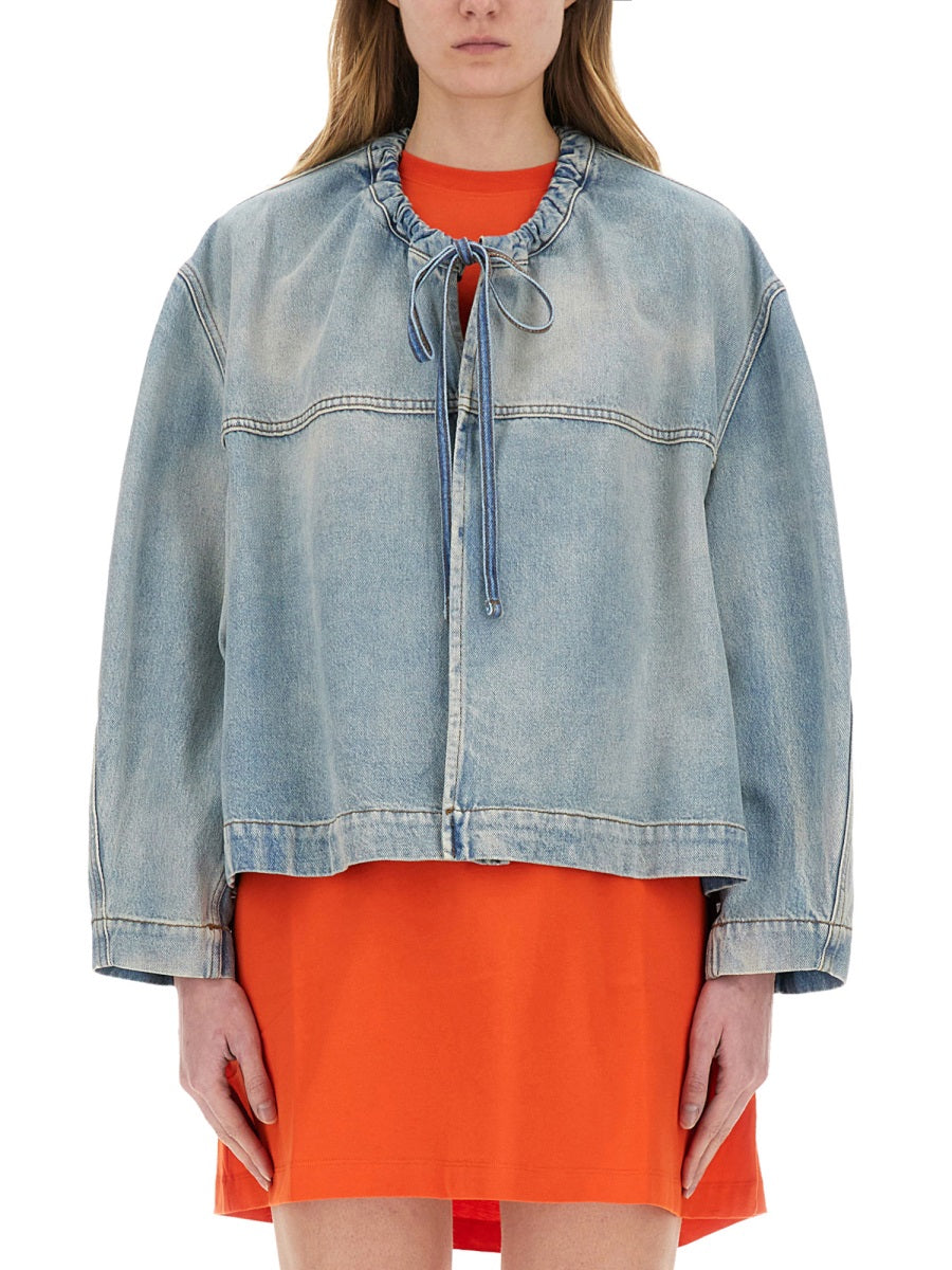 MSGM Oversized Denim Jacket - Size 38 IT