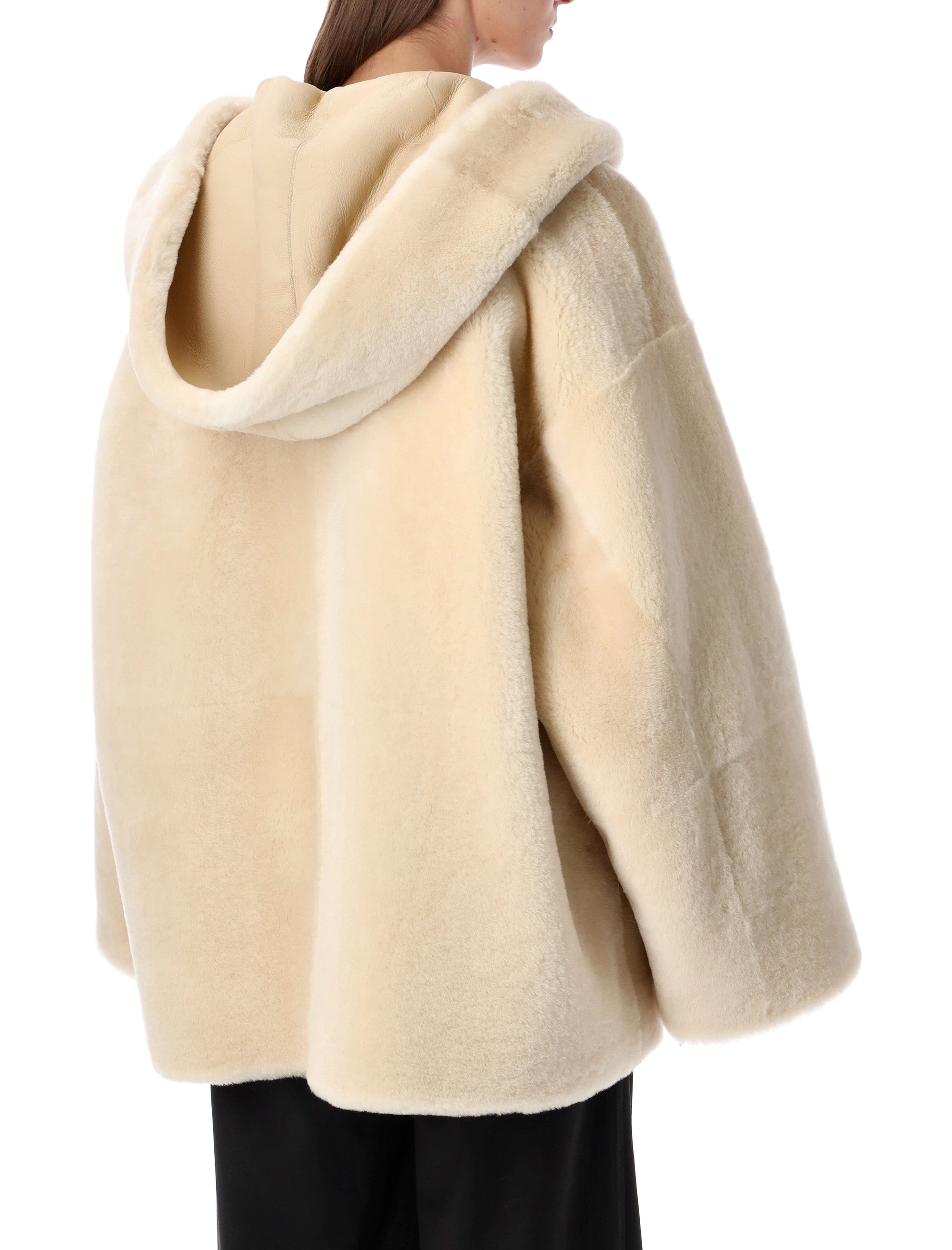 ALBERTA FERRETI Reversible Hooded Shearling Jacket - Women's Oversized Fit