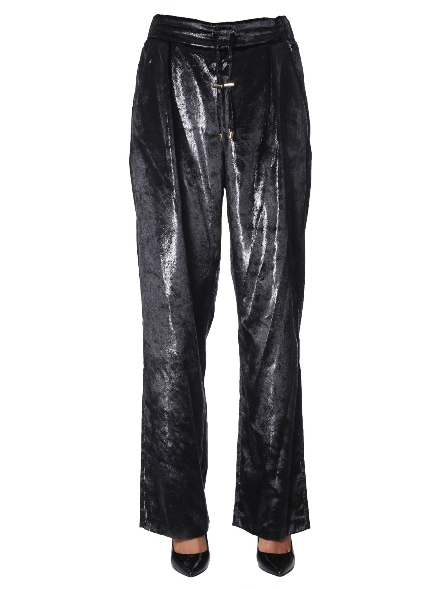 BALMAIN Wide Leg Velvet Trousers