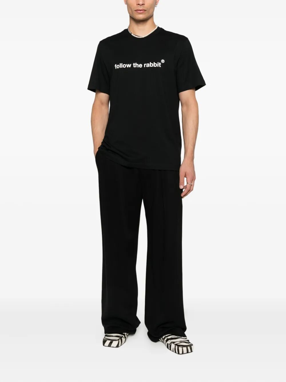 MSGM Follow the Rabbit Cotton T-Shirt