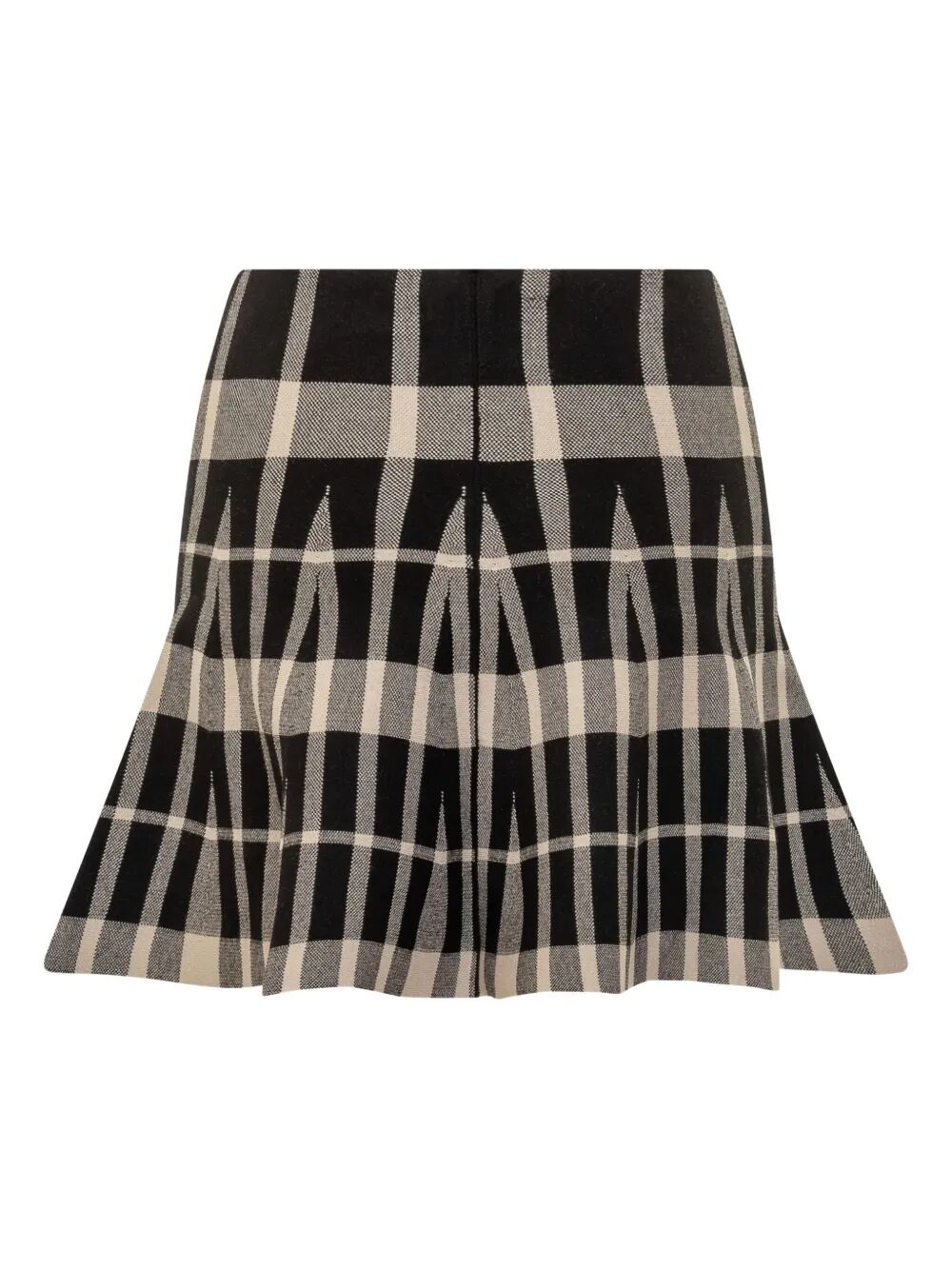 MSGM Checkered Design Pleated Mini Skirt