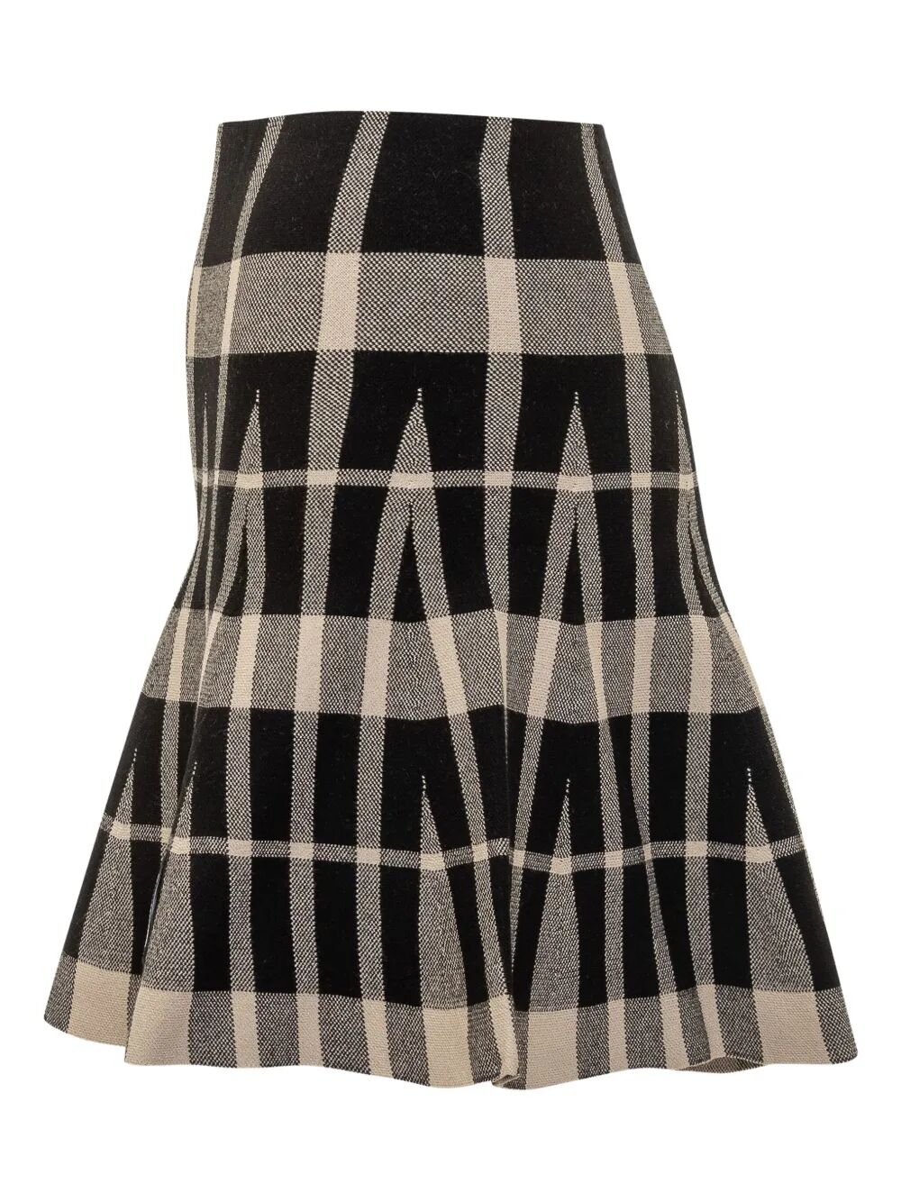 MSGM Checkered Design Pleated Mini Skirt