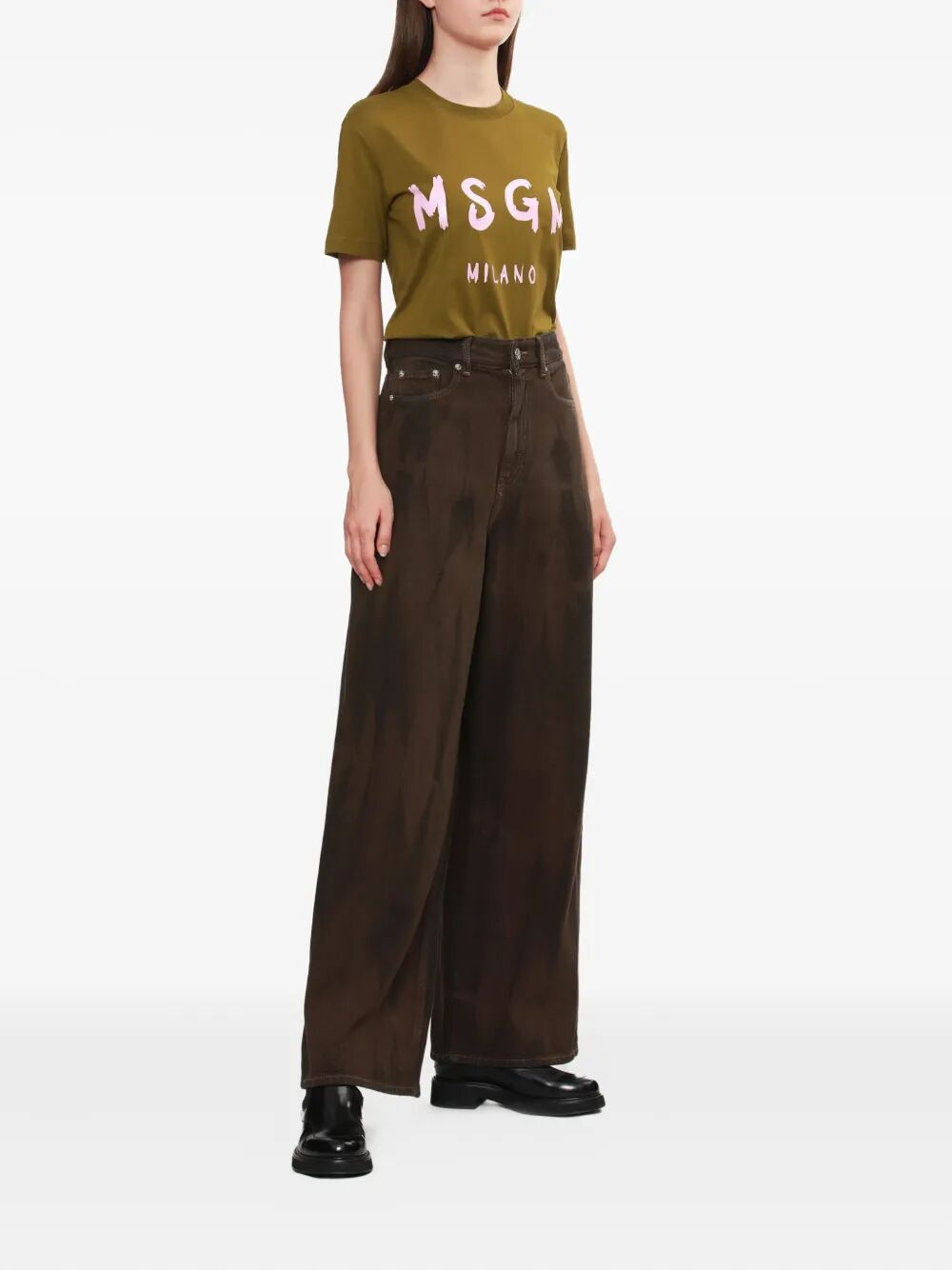 MSGM Logo Print Cotton T-Shirt - FW25 Women's Edition