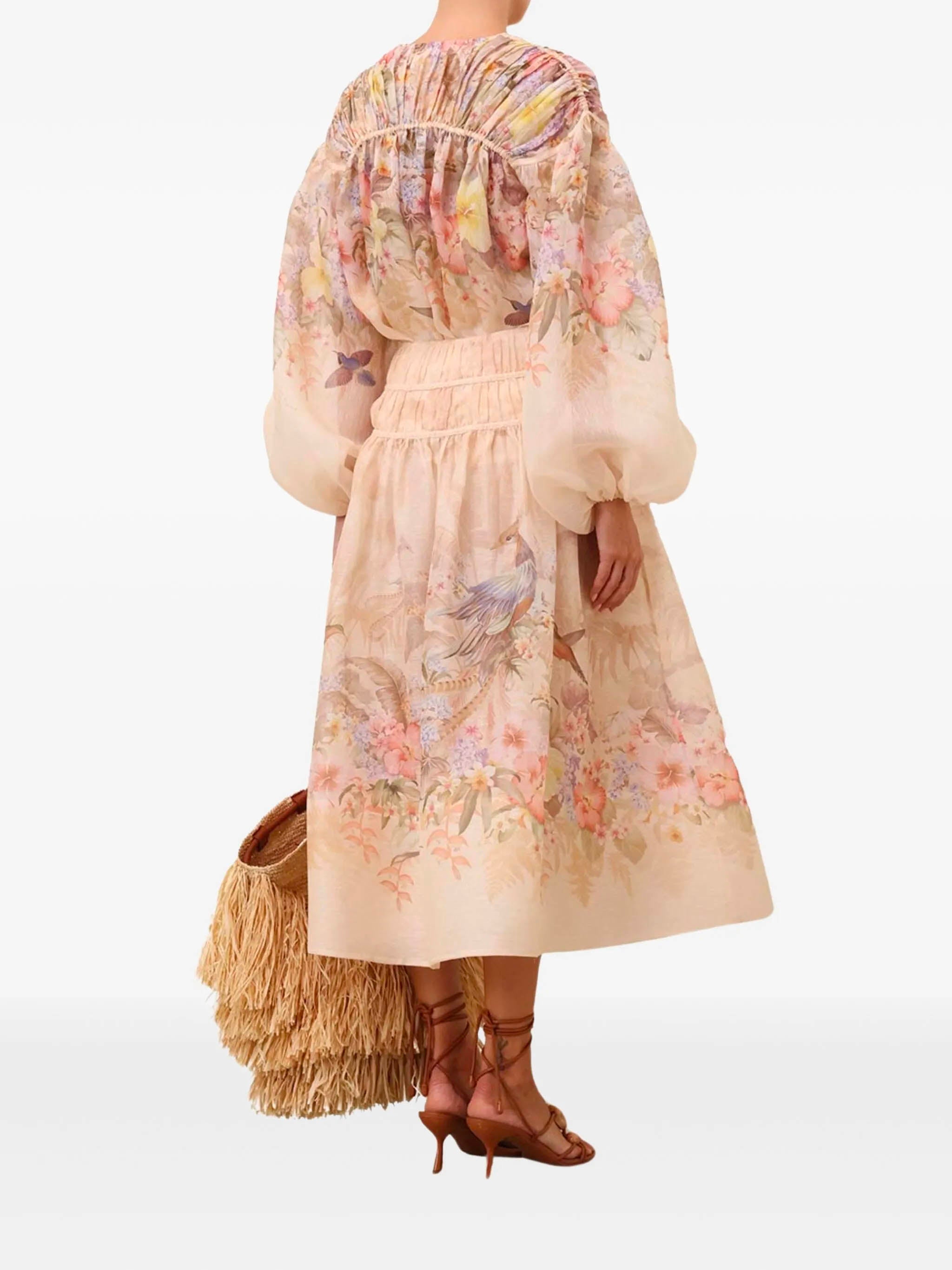 ZIMMERMANN Drawn Illuminate Midi Skirt Size 0