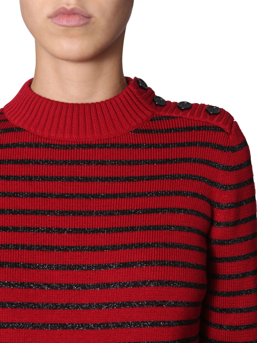 SAINT LAURENT Regular Fit Crew Neck Sweater