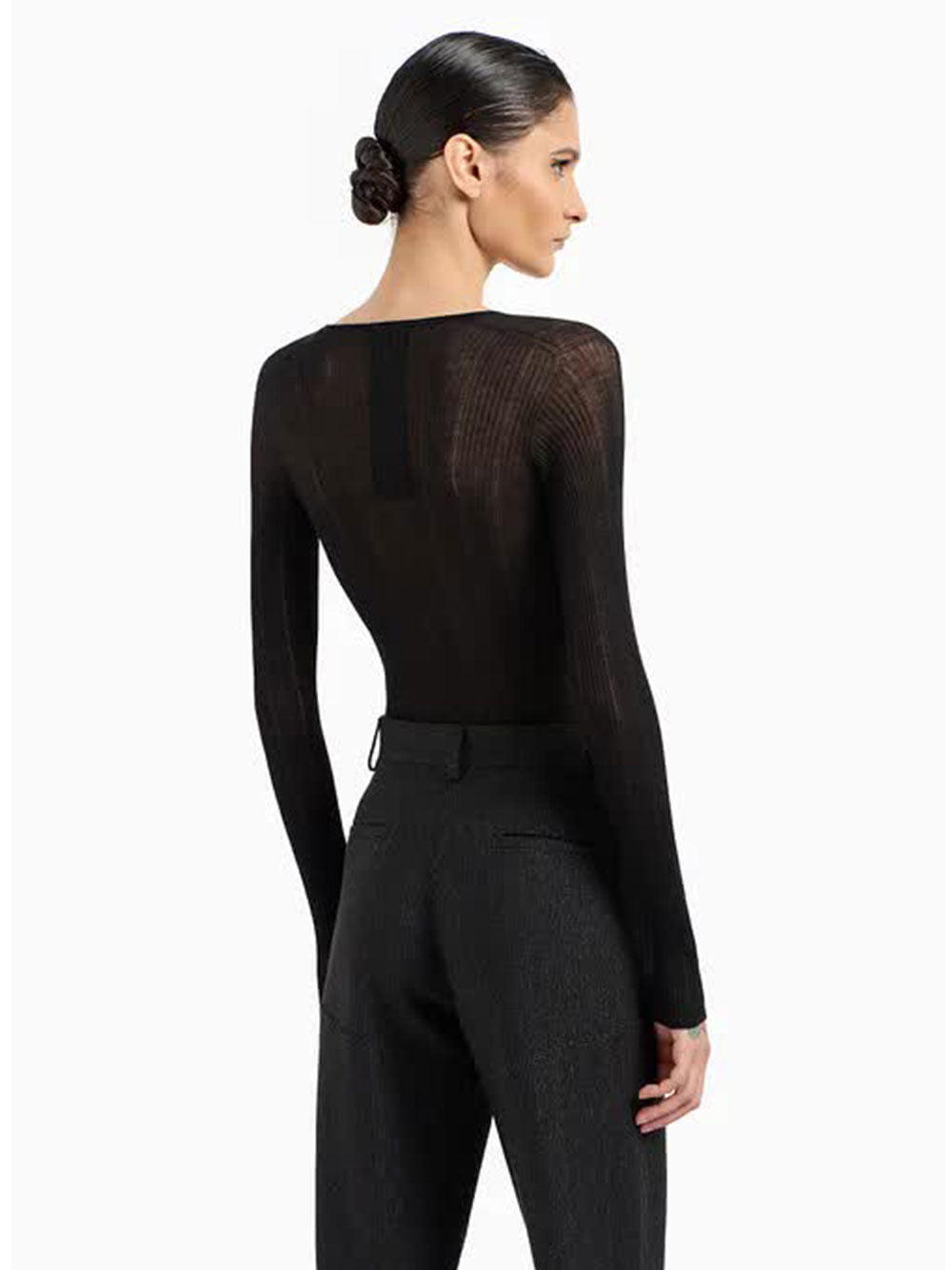 GIORGIO ARMANI Elegant Leather Sweater for Women