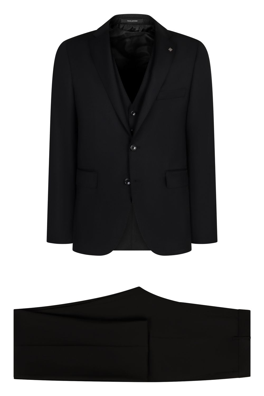 TAGLIATORE Stretch Wool Three-Piece Suit for Men