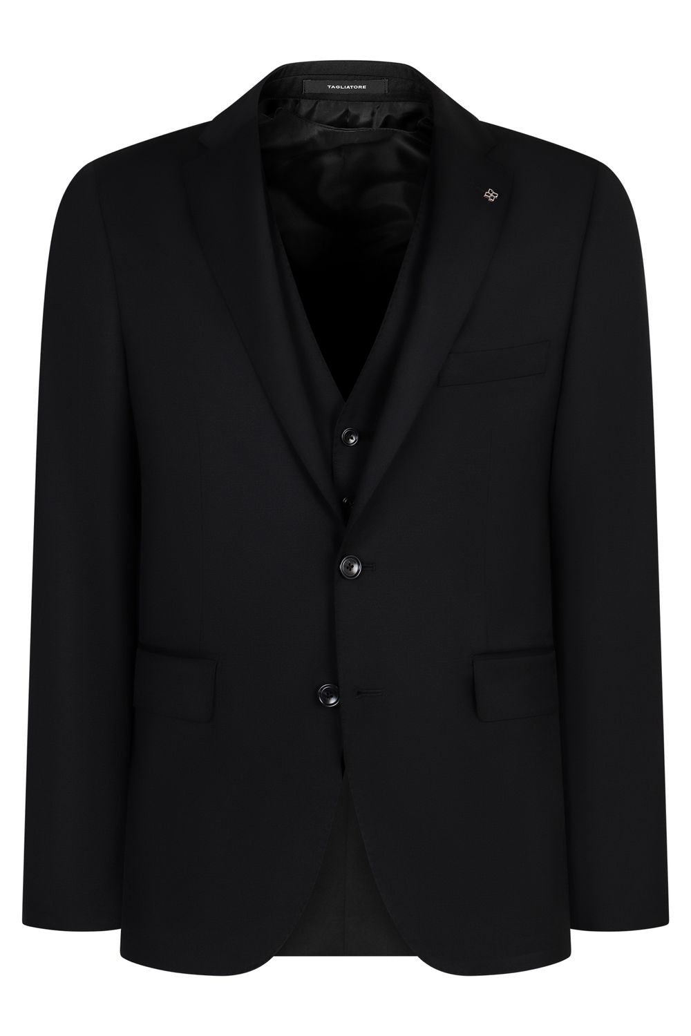 TAGLIATORE Stretch Wool Three-Piece Suit for Men
