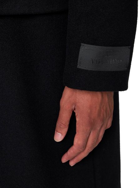 VALENTINO Men's Wool Blend Single-Breasted Jacket with Lapel Collar