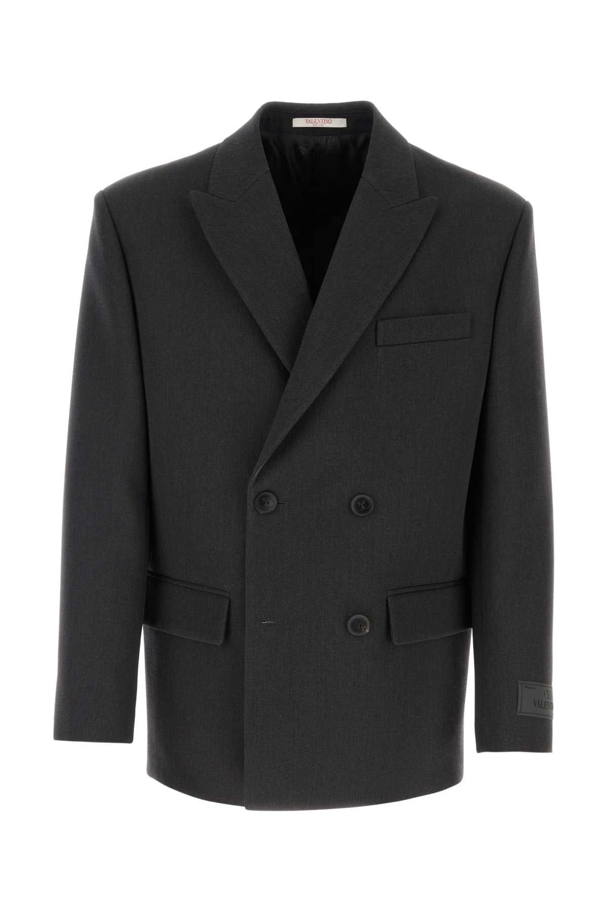 VALENTINO GARAVANI Graphite Wool Blazer for Men - Fall/Winter 2023