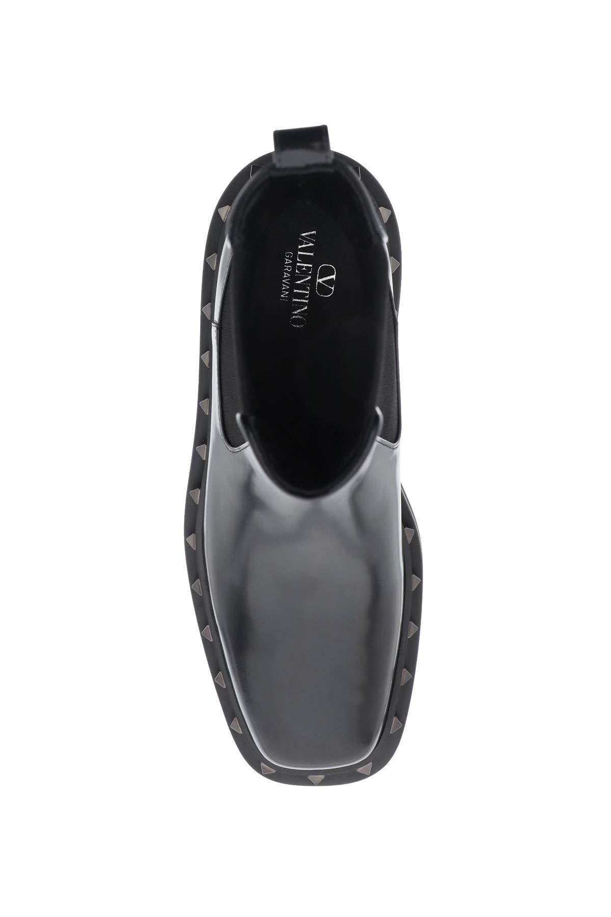 VALENTINO Rockstud M-Way Leather Chelsea Boots