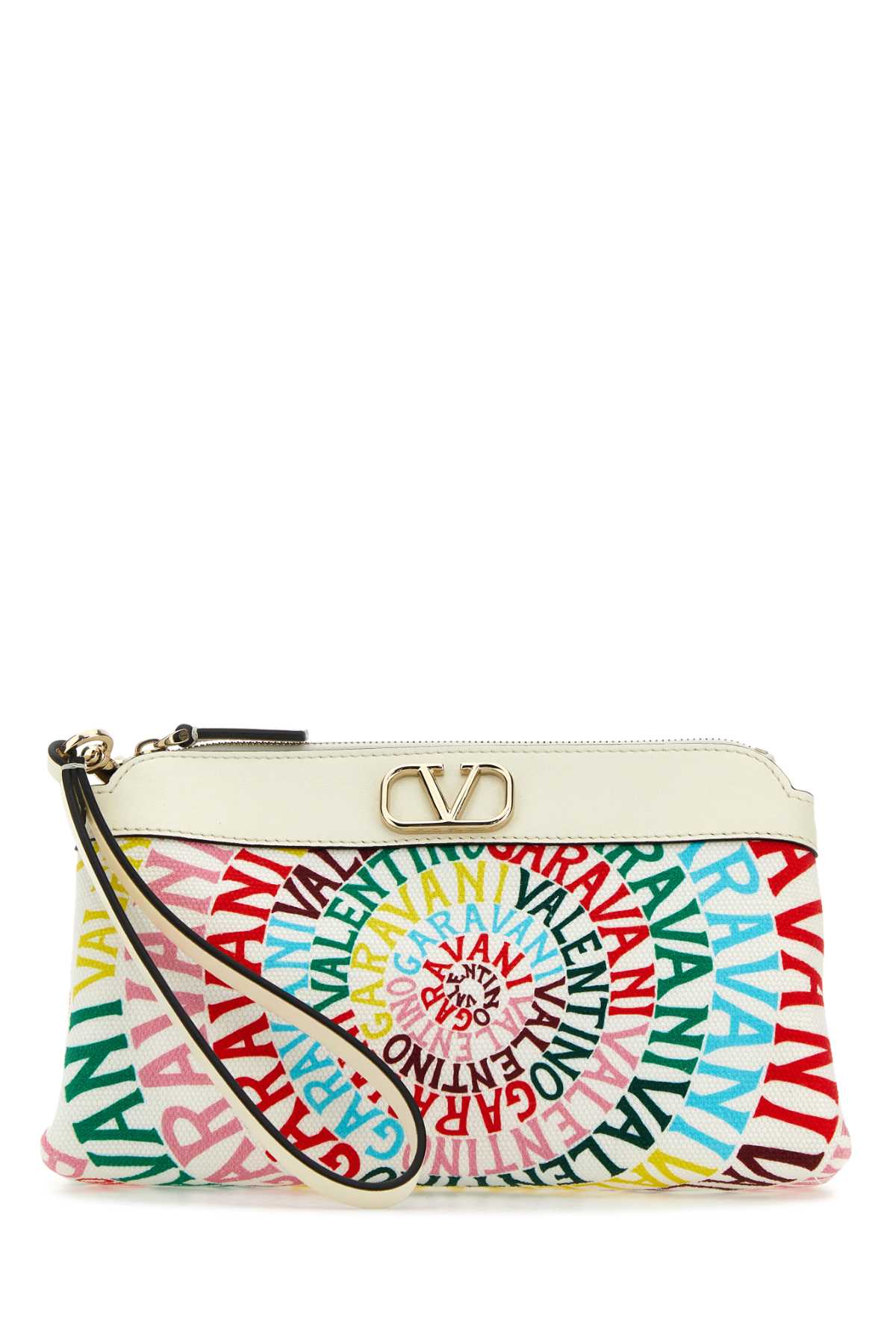 VALENTINO GARAVANI Printed Canvas and Leather Mini Escape Clutch
