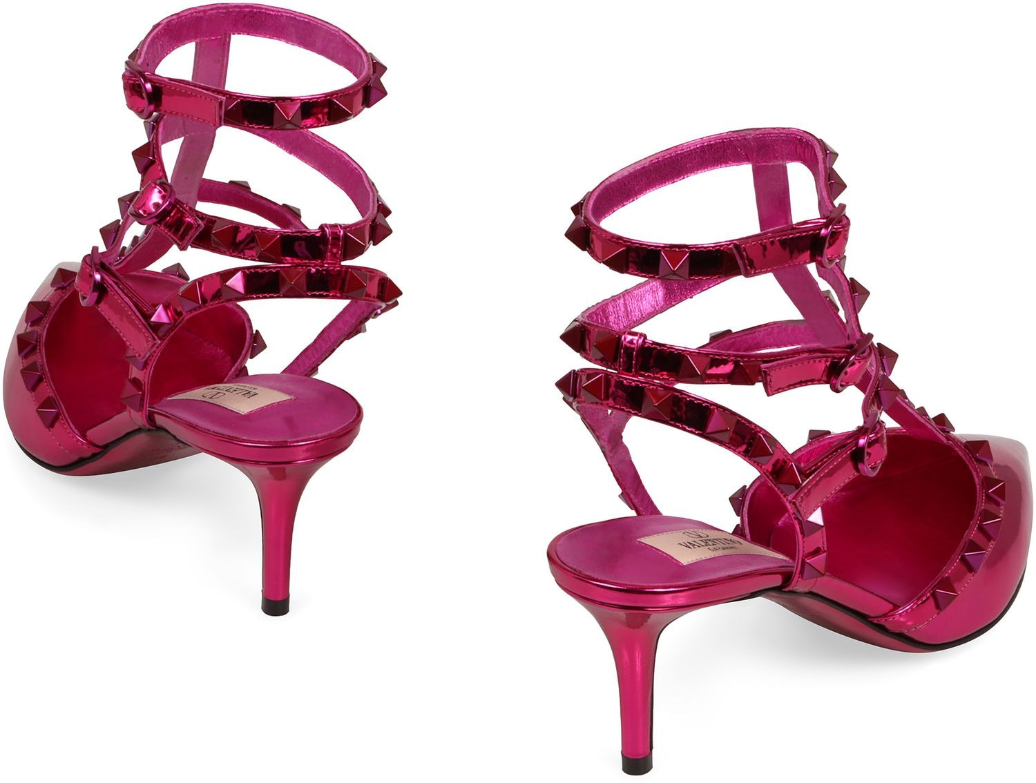 VALENTINO Rockstud Patent Leather Slingback Pumps - Size 39