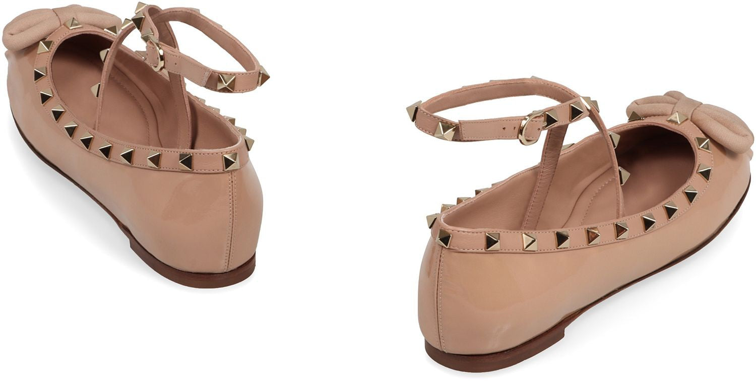 VALENTINO Rockstud Leather Ballet Flats for Women