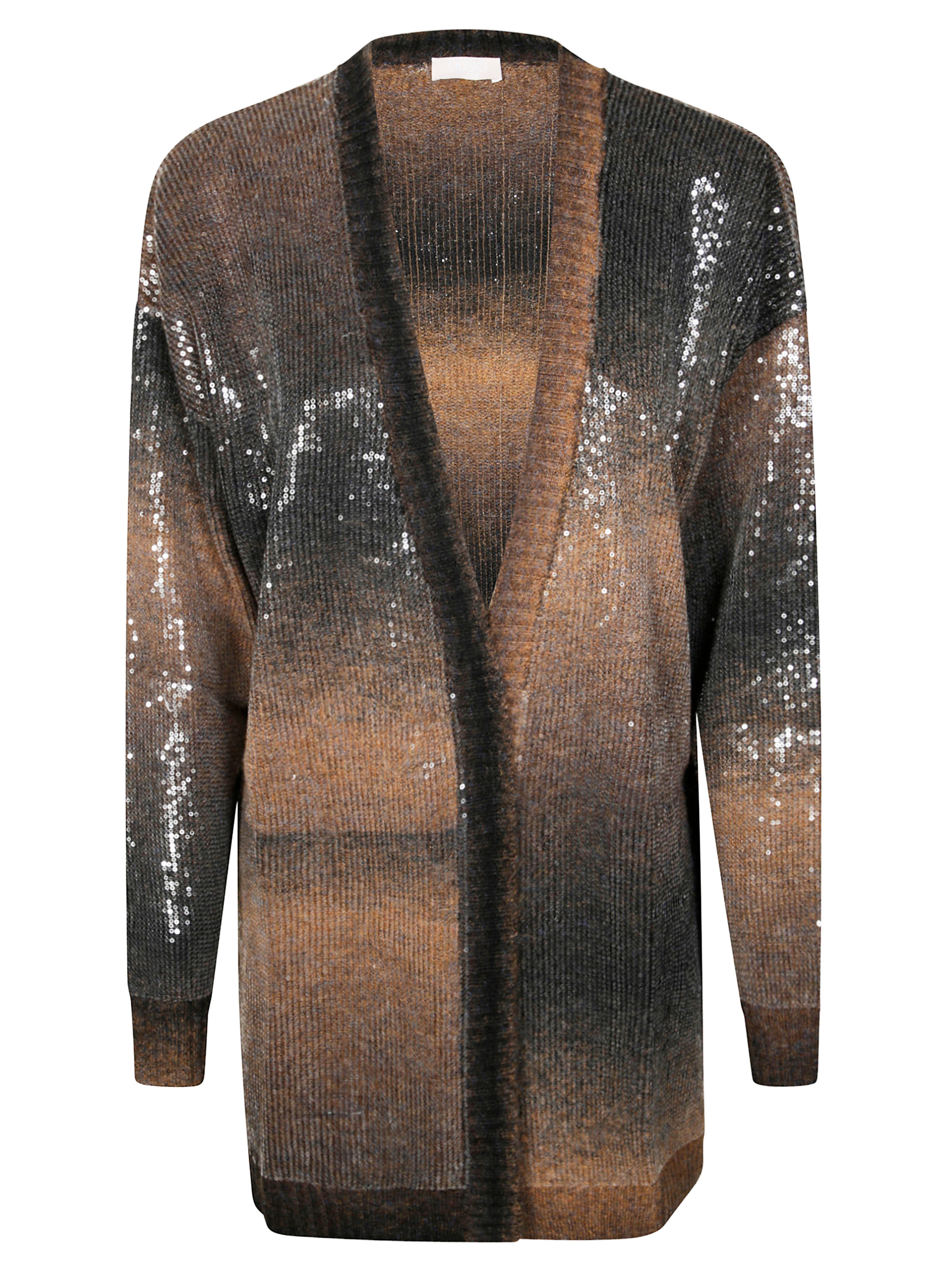 LIUJO Men's Shimmering Cardigan with Elegant Details