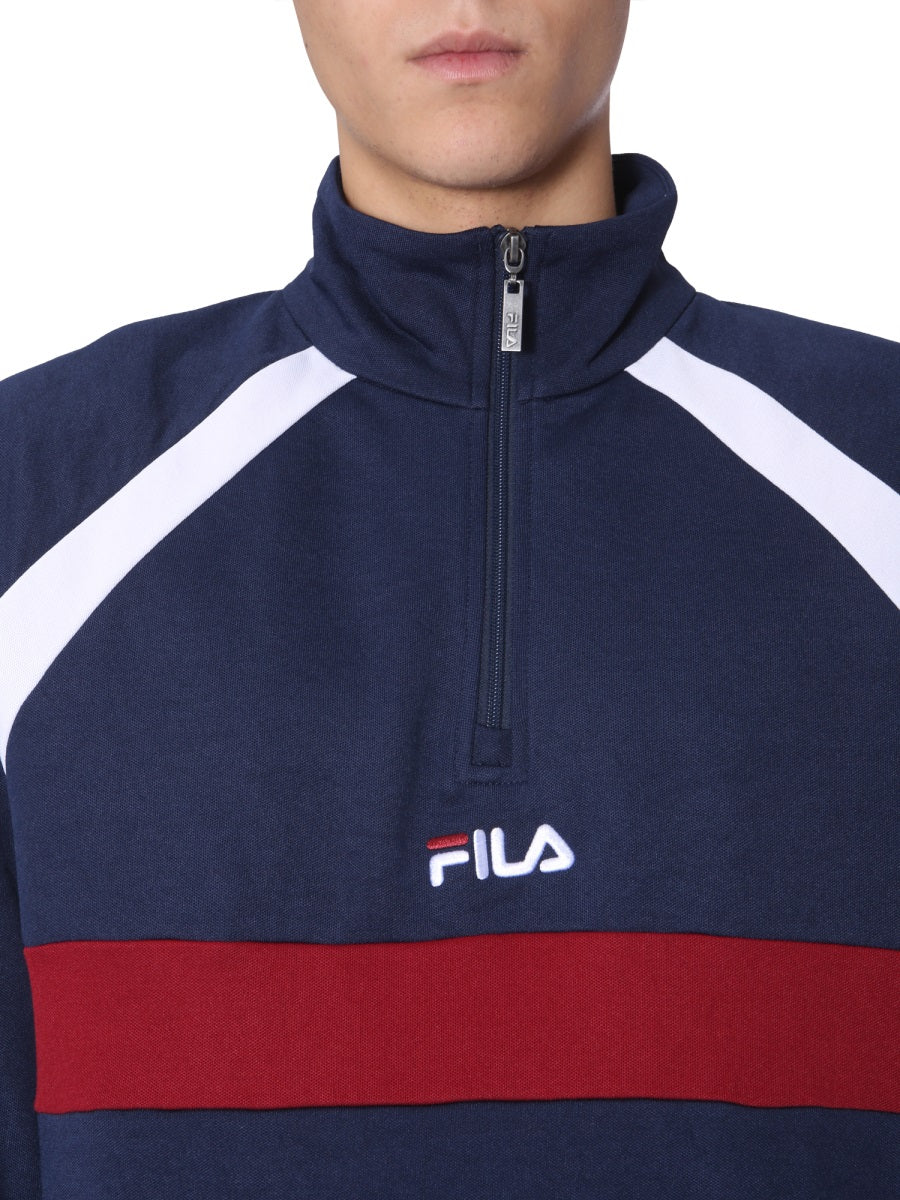 FILA Mini Track Sweatshirt with Polo Neck and Half Zip