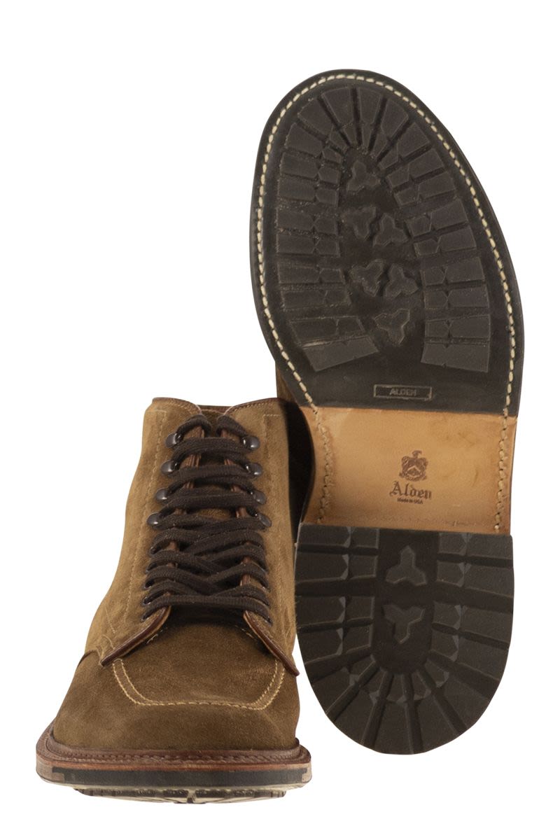 ALDEN Suede Lace-Up Ankle Boot with Commando Sole