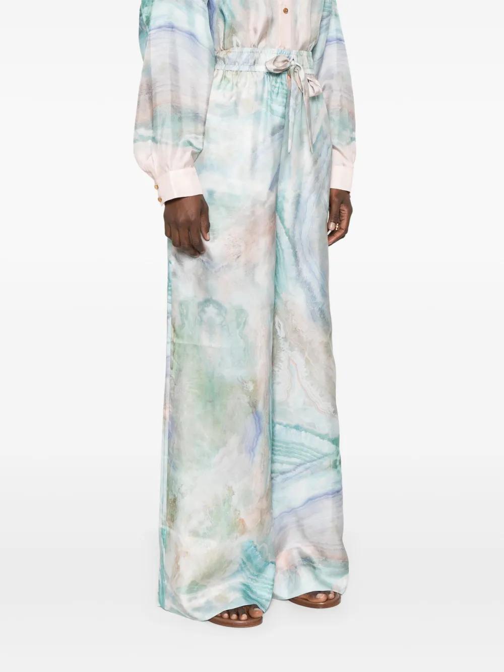 ZIMMERMANN High-Rise Printed Trousers - Size 0P to 4