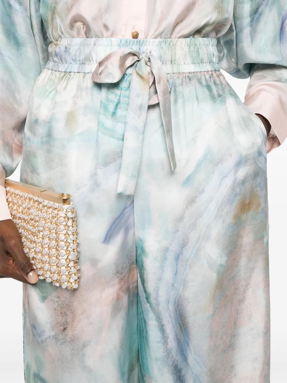 ZIMMERMANN High-Rise Printed Trousers - Size 0P to 4