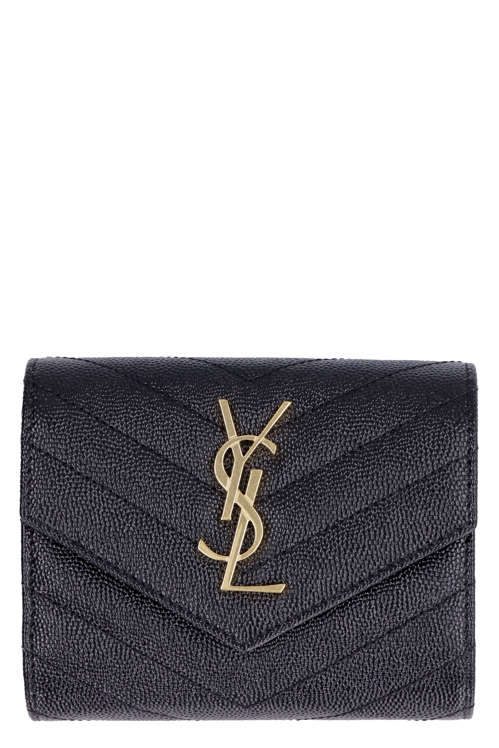 SAINT LAURENT Mini Tri-Fold Wallet with Quilted Design
