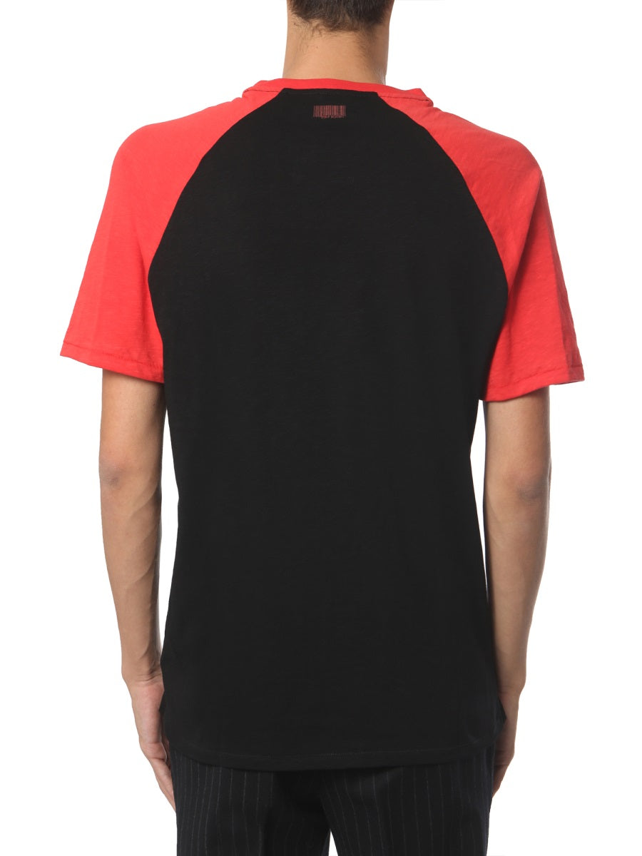 NEIL BARRETT Raglan Fit Round Neck T-Shirt for Men