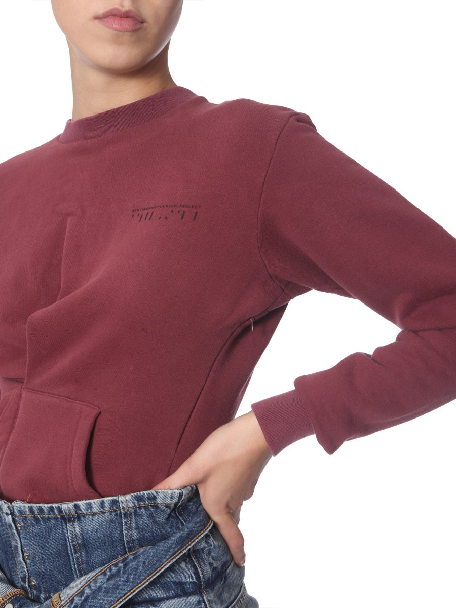 UNRAVEL Asymmetrical Cut Crew Neck Sweatshirt
