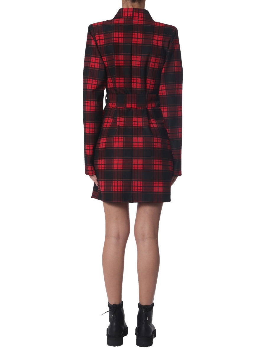 UNRAVEL V-Neck Mini Dress with Wallet Closure