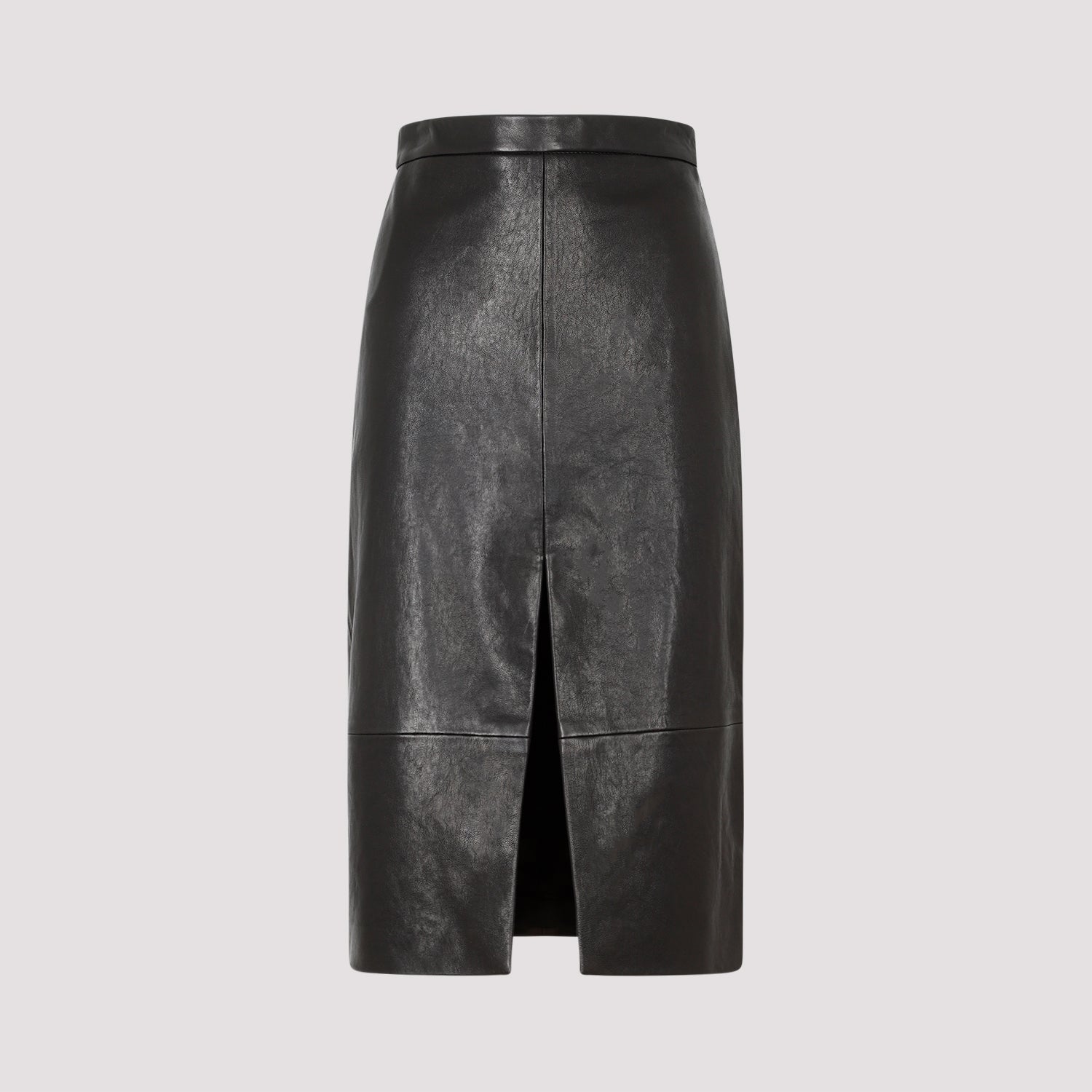 KHAITE Fraser Leather Mini Skirt with Back Slit Hem - Sizes XS to XL