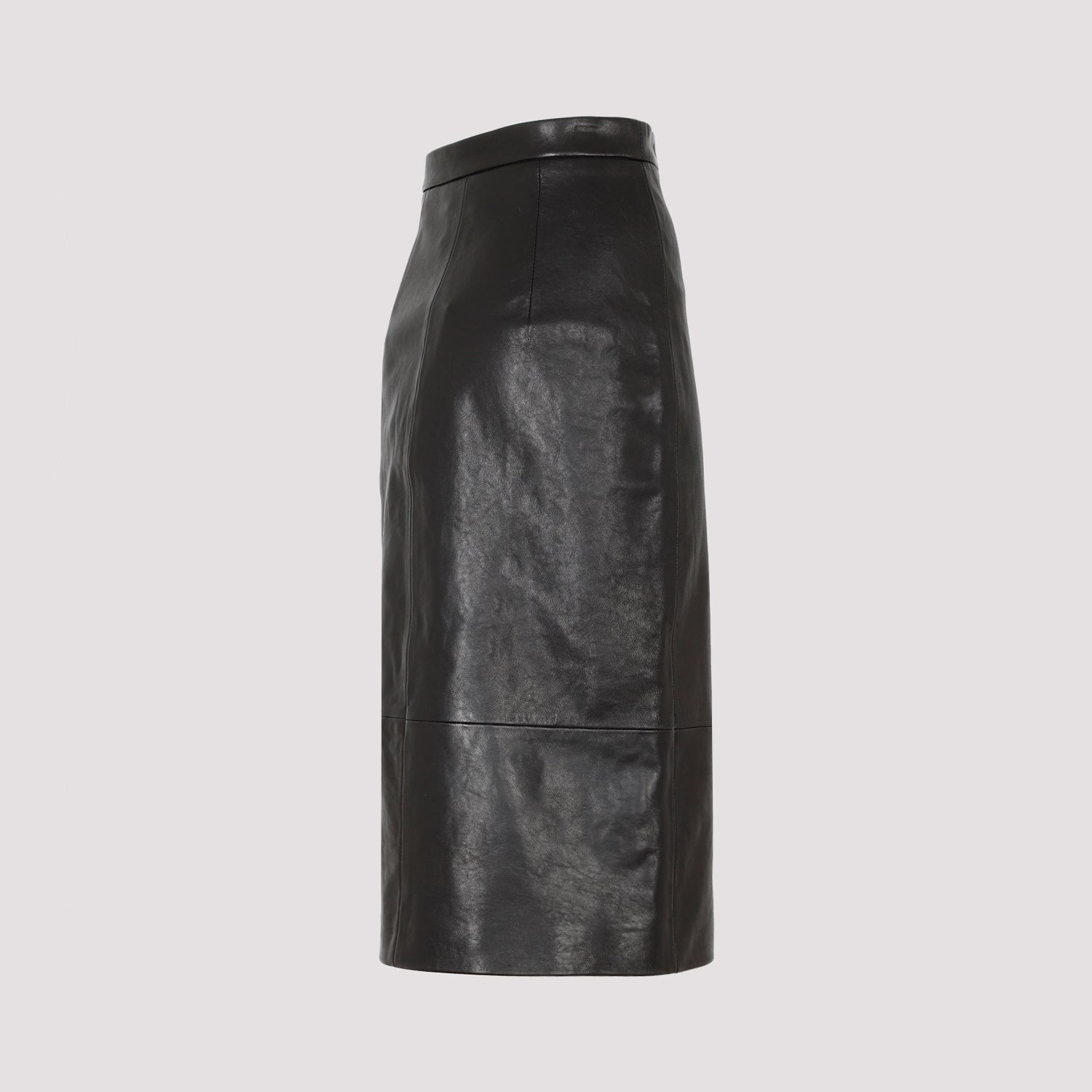 KHAITE Fraser Leather Mini Skirt with Back Slit Hem - Sizes XS to XL