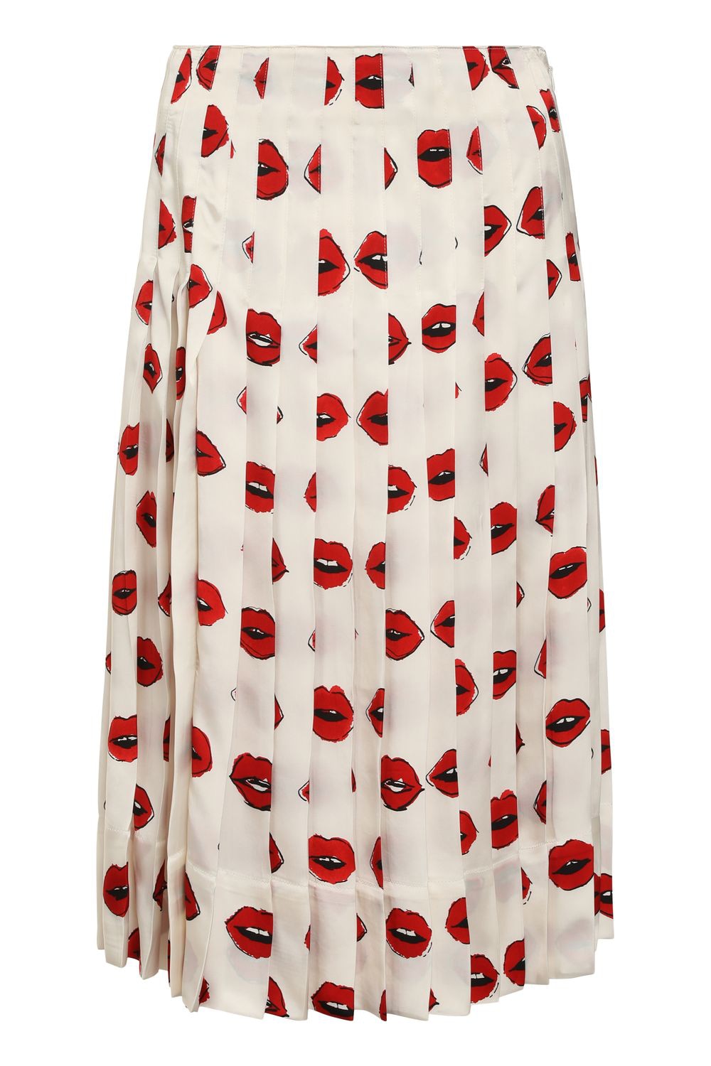 KHAITE Pleated Mini Skirt with Invisible Hip Zipper