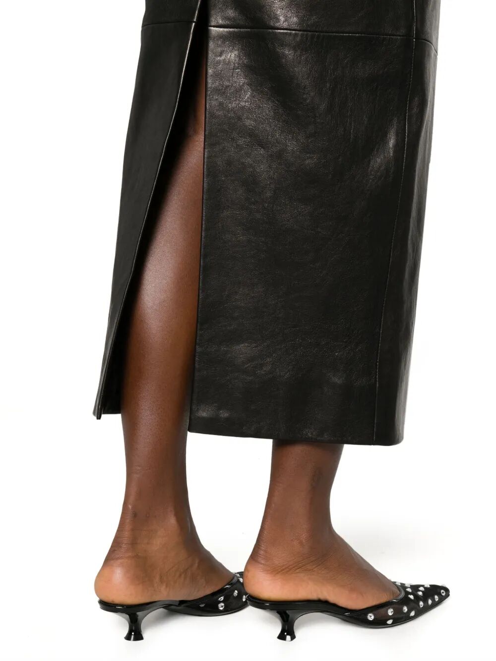 KHAITE Mini Leather Loxley Skirt