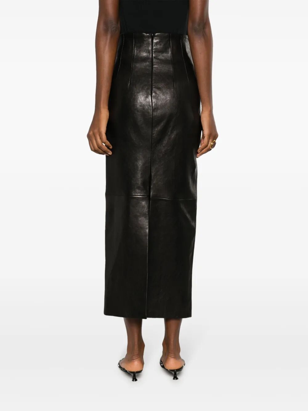 KHAITE Mini Leather Loxley Skirt