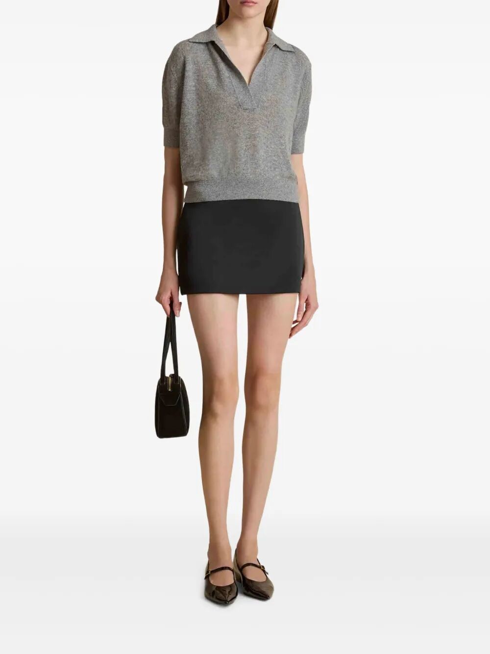 KHAITE Stylish Wool and Silk Mini Skirt