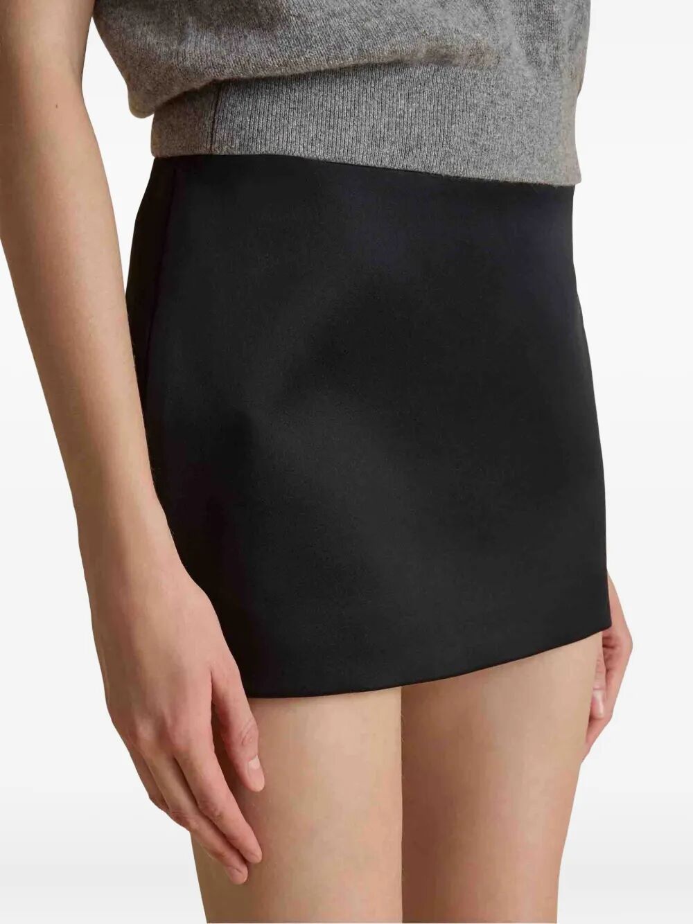 KHAITE Stylish Wool and Silk Mini Skirt