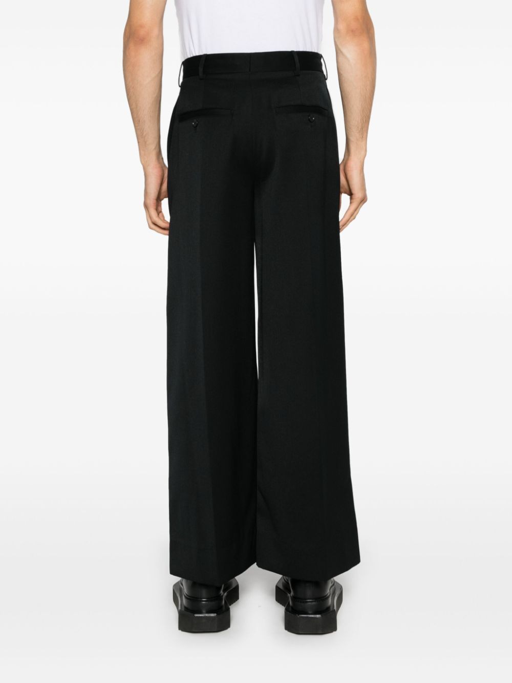 SIMONE ROCHA Wide Fit Wool Pants with Zipper Closure