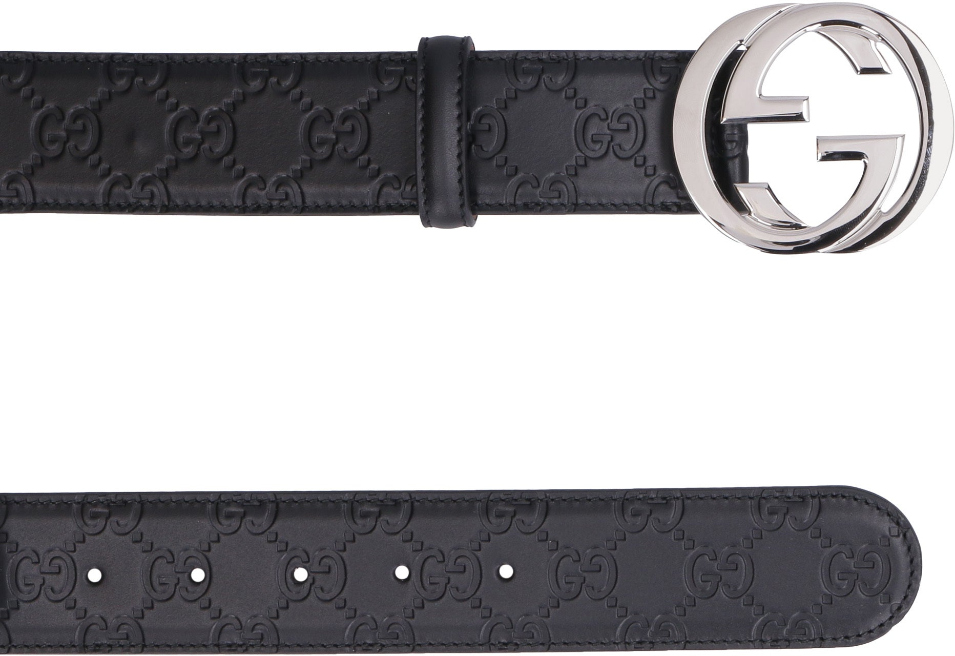 GUCCI Men's Belt with GG Crossover Buckle