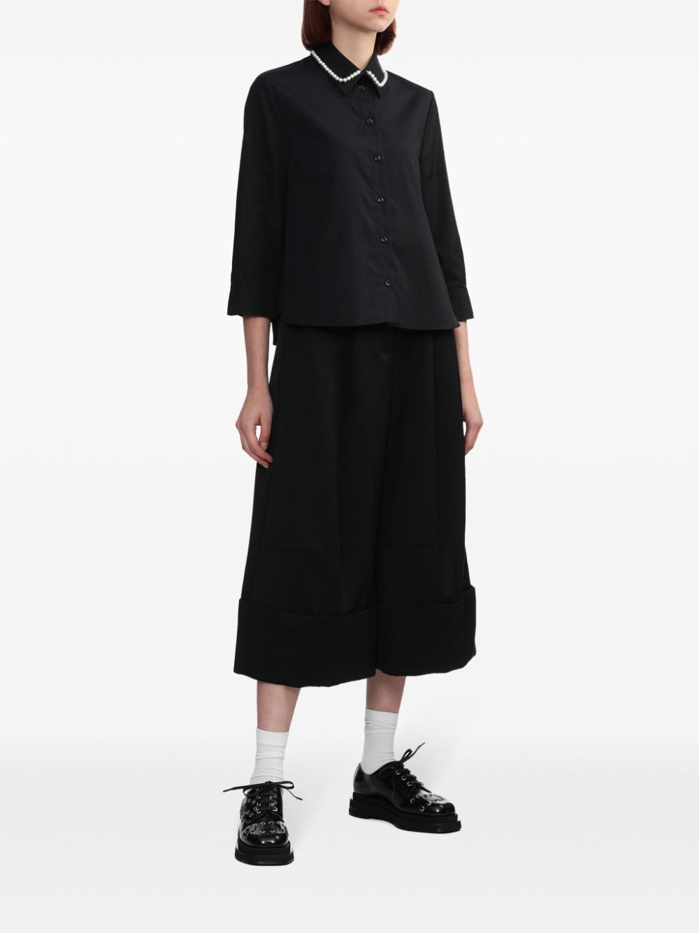 SIMONE ROCHA Sculpted Cropped Wide Leg Trousers