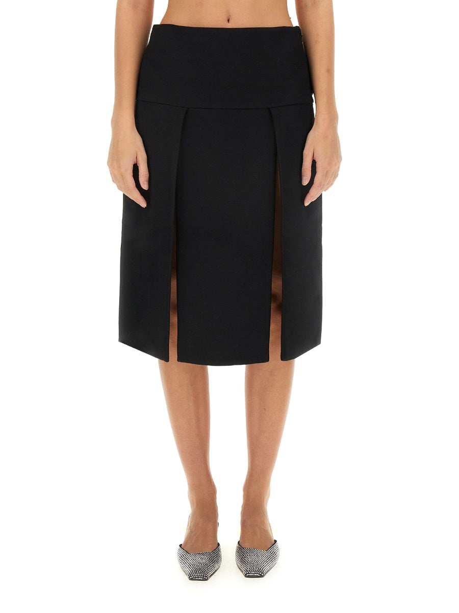 KHAITE Regular Fit Midi Skirt