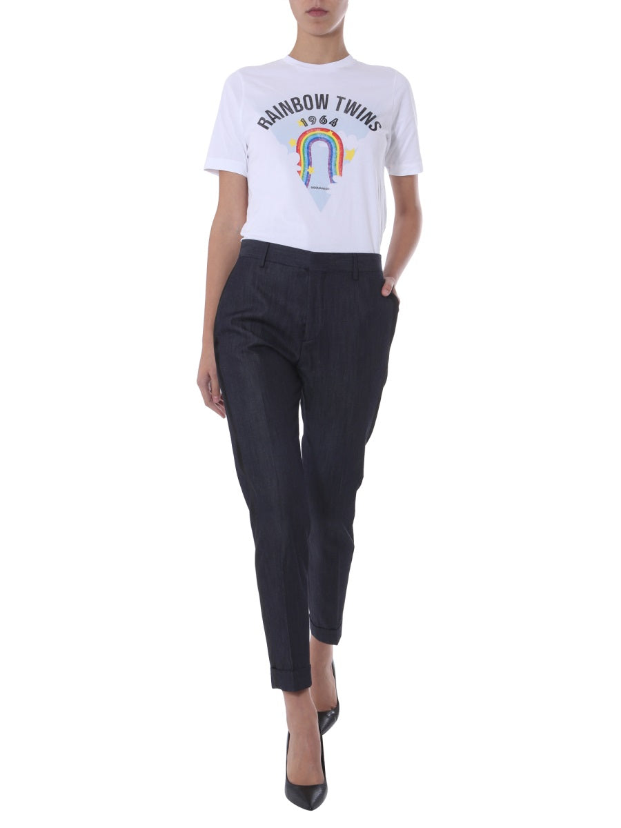 DSQUARED Renny Fit Round Neck T-Shirt for Women