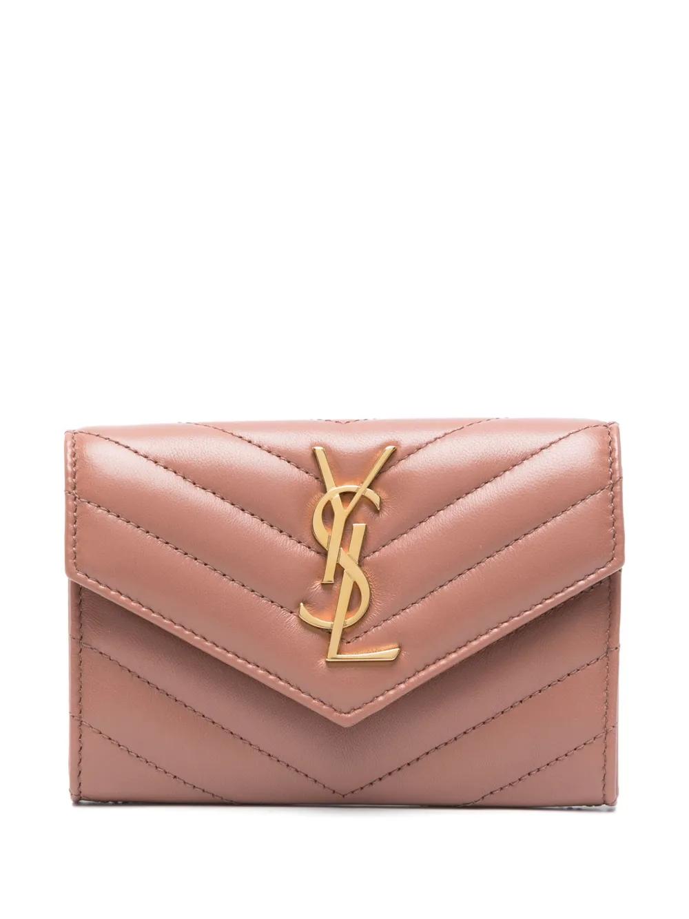 SAINT LAURENT Mini Envelope Wallet in Luxurious Matelassé Leather