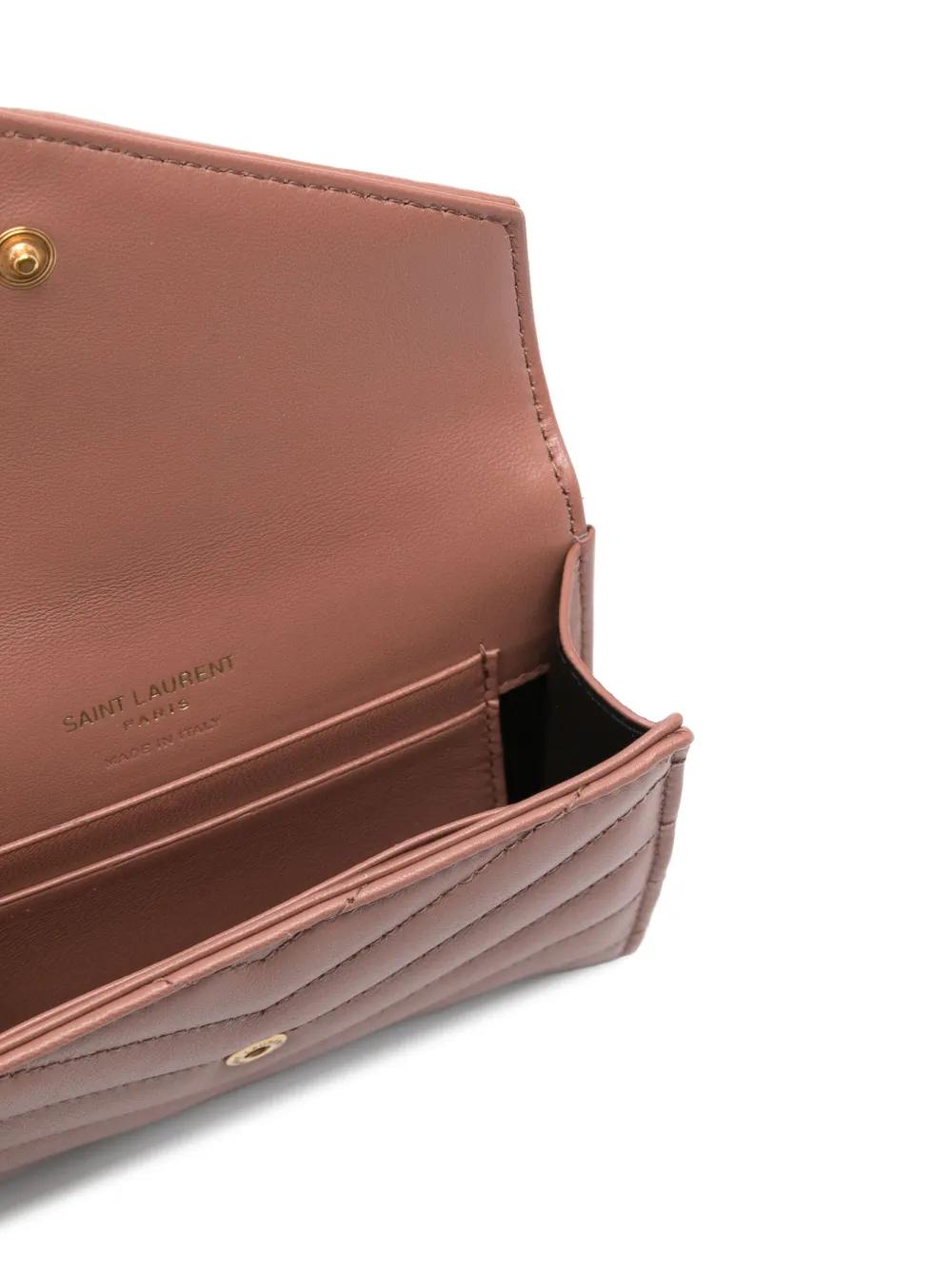 SAINT LAURENT Mini Envelope Wallet in Luxurious Matelassé Leather