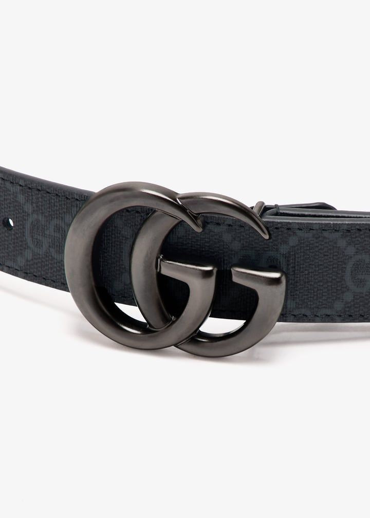 GUCCI Thin Belt with Double G Buckle - W6cm x H5cm