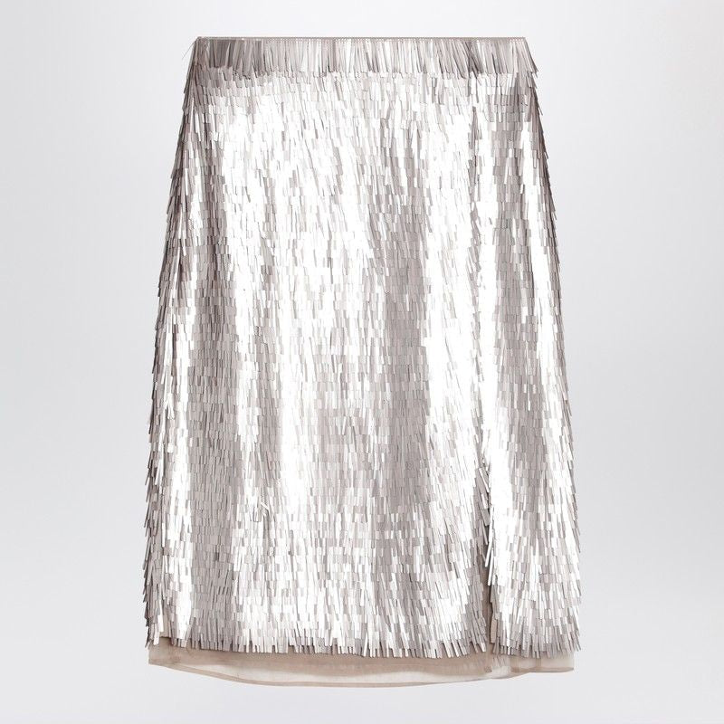 RÓHE Sequin Pencil Skirt with Front Slit