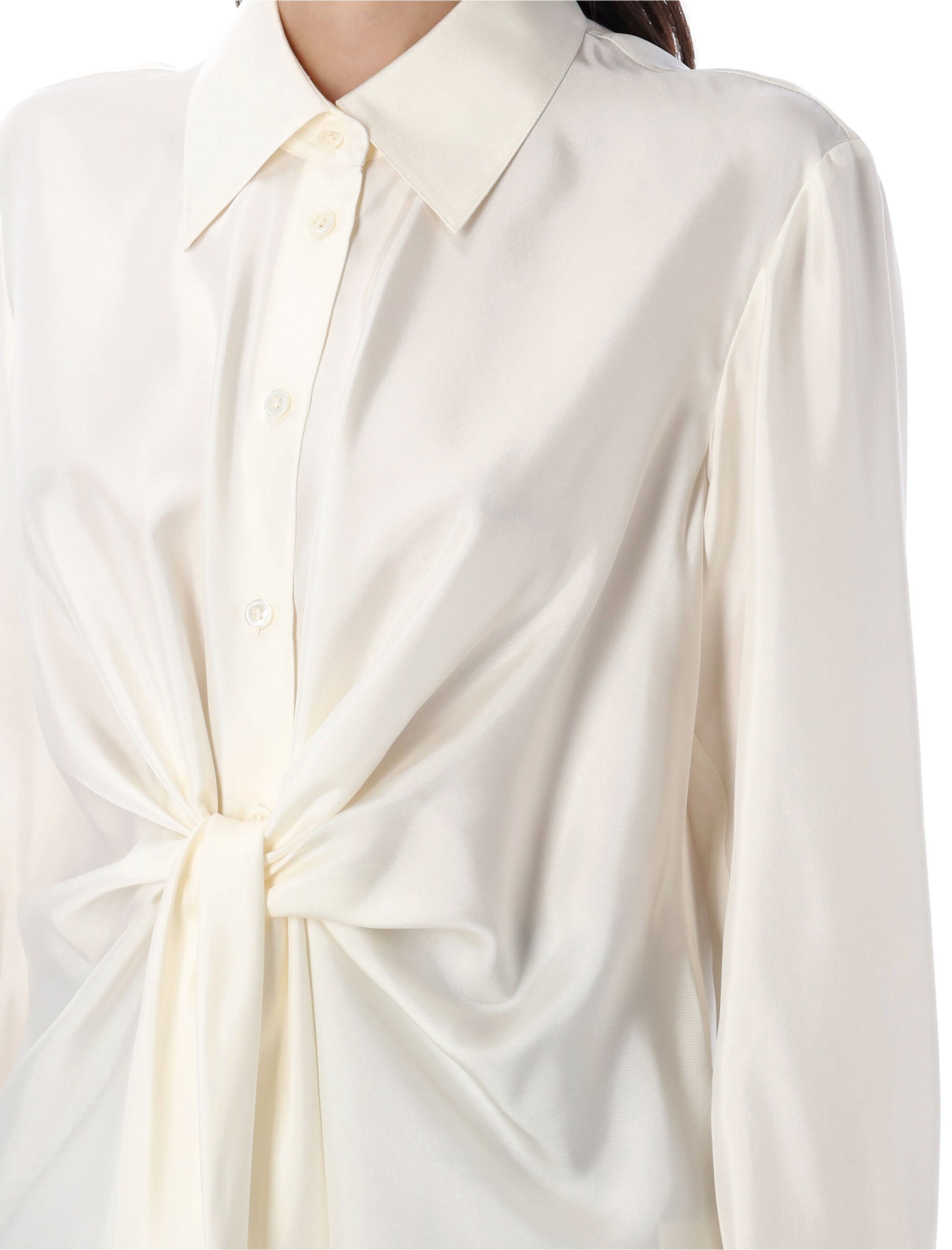 RÓHE Silk Knotted Shirt - Size 36