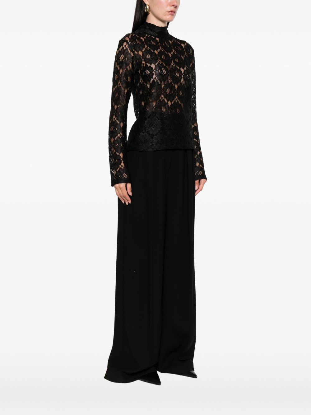 RÓHE High Neck Lace Top - Size 34