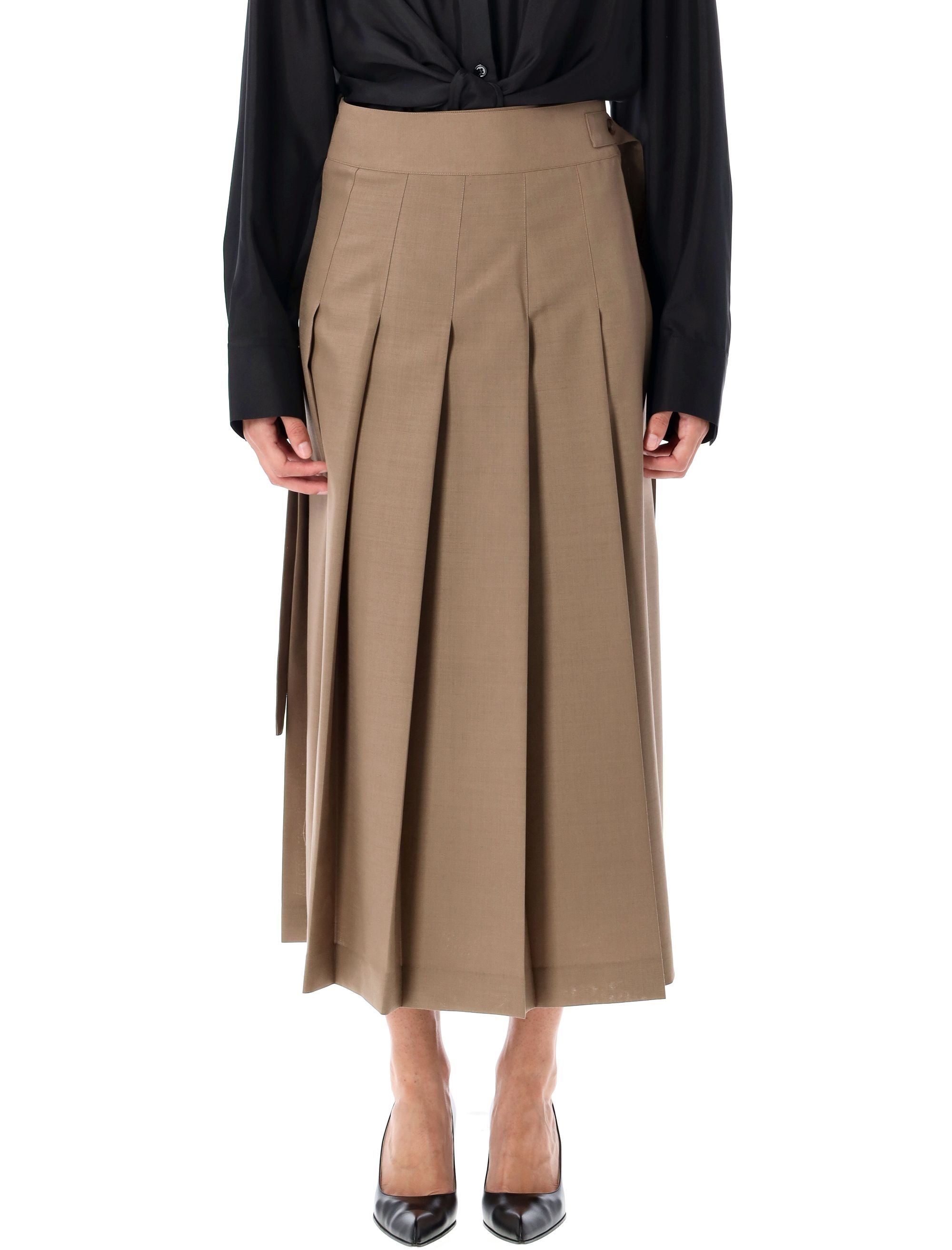 RÓHE Ankle-Length Pleated Wrap Skirt