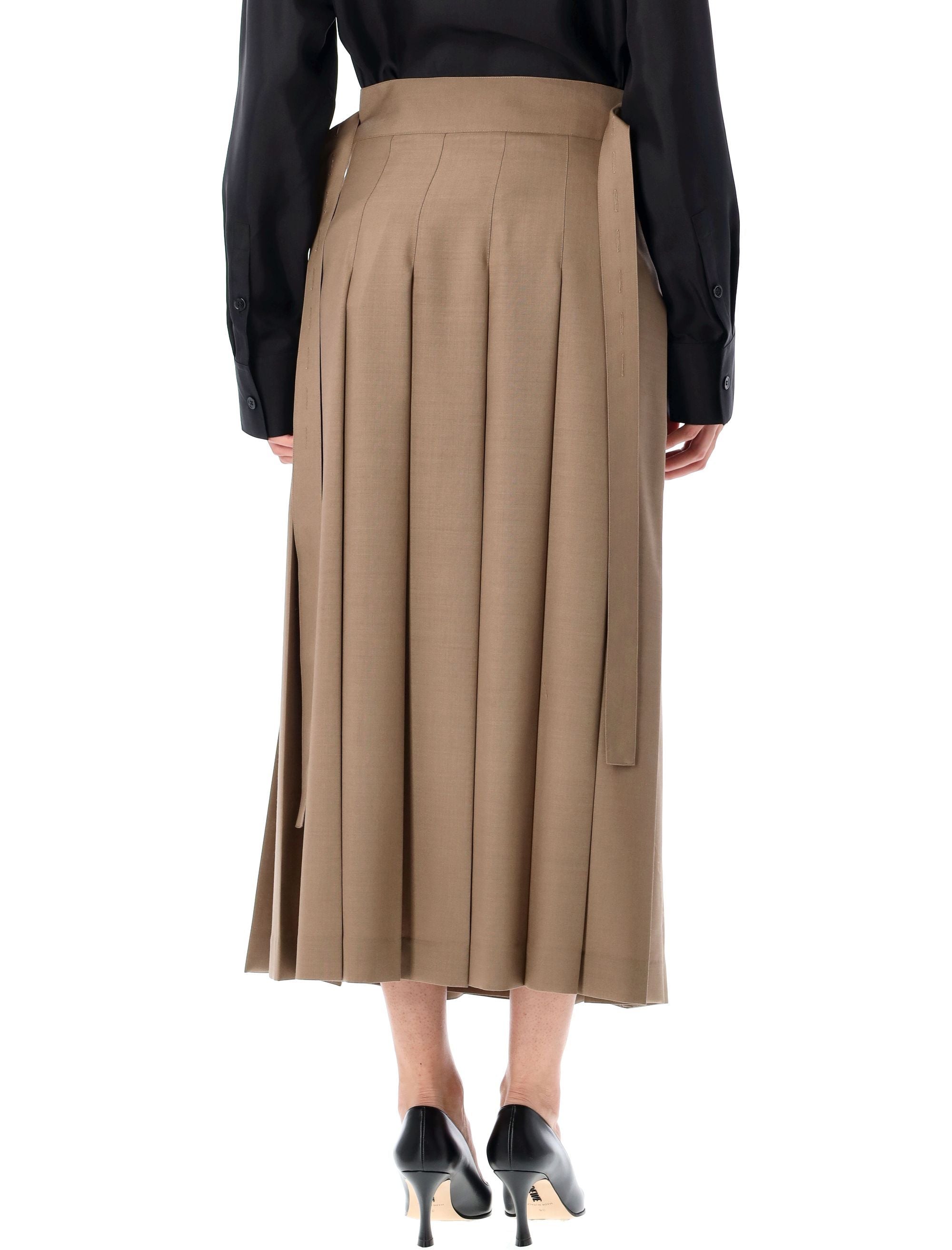 RÓHE Ankle-Length Pleated Wrap Skirt